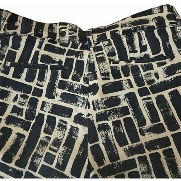 The Limited Womens Navy White Geometric Tailored Abstract Shorts Welt Pockets - Picture 9 of 11